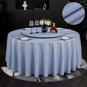 Mantel de PVC impermeable de gama alta de lujo azul Diseño moderno de tocadiscos para uso en hoteles y restaurantes de bodas al aire libre - Product Image 6