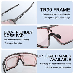 Lunettes <span class=keywords><strong>de</strong></span> <span class=keywords><strong>sport</strong></span> photochromiques avec logo personnalisé TR90 Lunettes anti-UV Lunettes <span class=keywords><strong>de</strong></span> soleil <span class=keywords><strong>de</strong></span> vélo <span class=keywords><strong>de</strong></span> montagne pour hommes et femmes - Product Image 4