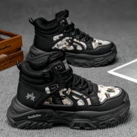Mocassins à bride haute pour hommes, chaussures de sport décontractées pour la randonnée, tendance à la mode, chaussures en cuir antidérapantes pour l'extérieur