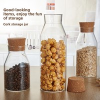 Pot en verre borosilicate de haute qualité avec couvercle en bambou, hermétique, pour le stockage des aliments secs, des céréales et des épices