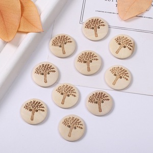 Bottoni Rotondi in Legno Fatti a Mano Stile DIY, Colore Solido, Due Fori, 20MM, Vendita all'Ingrosso - Product Image 2