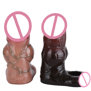 Extensor de Pene SXXY, Agrandador de Grosor, Funda de Silicona Realista para Pene, Condón Hueco Reutilizable, Funda para Pene Masculino, Juguetes Sexuales - Product Image 4