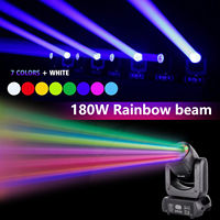 Projecteurs LED DMX512 200W Mini Moving Head à Effet Arc-en-ciel avec Télécommande, Éclairage Professionnel DJ 110V-220V pour Spectacles Scéniques