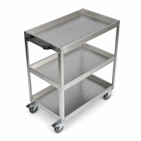 Chariot à main robuste en acier inoxydable à trois niveaux, chariot à outils multifonctionnel, chariot mobile OEM pour ateliers de réparation automobile, garantie 1 an
