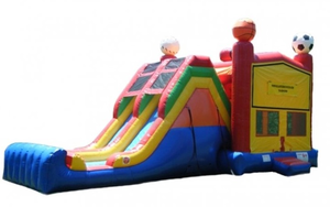 Château gonflable commercial à motif marbre avec toboggan, idéal pour fêtes et parcs d'attractions - Grande Vente - Product Image 2
