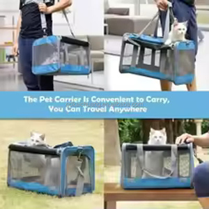 Kratzfeste, faltbare, tragbare Auto-Haustiertasche: Atmungsaktiver Handgepäck-Reiseträger für kleine Welpen und Katzen – Ideal für unterwegs und zum Ausruhen - Product Image 4