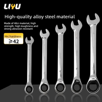 Clé à cliquet combinée Liyu 10 mm de qualité industrielle 40Cr, à double extrémité (ouverte et à fourche) modèle LE49110 pour réparation automobile