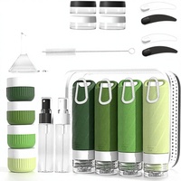 Ensemble de 26 flacons de voyage approuvés par la TSA, étanches, en silicone, rechargeables, avec trou de suspension, mousqueton et entonnoir
