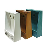 D5997 Organisateur créatif anti-poussière pour la maison, pour l'entrée, le salon et le couloir, boîte de rangement pour clés murale en bois