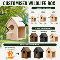 Nichoir en bois de pin naturel pour extérieur, boîte à oiseaux suspendue avec fenêtre de visualisation transparente, nichoir décoratif pour l'extérieur