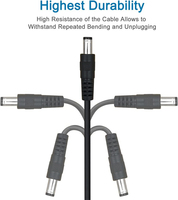 Câble USB mâle OEM vers connecteur barillet 5,5 mm, câble USB vers DC, câble d'alimentation DC 5,5 x 2,5 mm