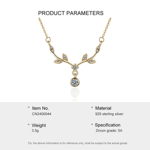 שרשרת עלים נחושת מעוצבת פליז מעוצב בסגנון מקסים, עם dainty אופנה ייחודית מקסימה - Product Image 6