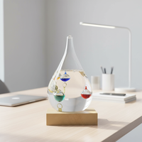 Thermomètre de Galileo en verre de bureau pour la maison, prévisions météorologiques, motif d'ours, design religieux Feng Shui, artisanal et artistique