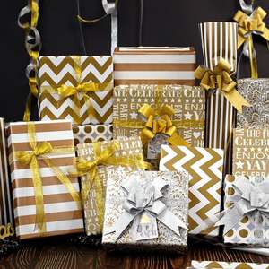 Holo Hot Stamping <b>Wrapping</b> <b>Paper</b> <b>Roll</b> <b>Christmas</b> Santa Design 80gsm Metallic Art <b>Paper</b> Wholesale Custom Luxury Gift Packaging - Product Image 2