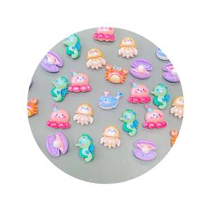 Nhựa động vật biển phẳng trở lại Cabochon DIY thủ công scrapbooking phụ kiện cá cá cá bạch tuộc ốc xà cừ phim hoạt hình đại dương <span class=keywords><strong>figurine</strong></span> - Product Image 2