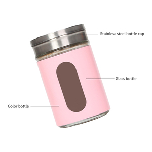 <span class=keywords><strong>Estante</strong></span> giratorio de vidrio para <span class=keywords><strong>condimentos</strong></span>, tarro de especias con tapa de acero, venta directa de fábrica - Product Image 5