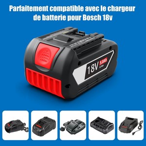 Batterie au lithium de remplacement <span class=keywords><strong>18V</strong></span> pour outils électriques <span class=keywords><strong>Bosch</strong></span>, batterie BAT618 BAT619 BAT610 BAT609 BAT612 BAT622 <span class=keywords><strong>18V</strong></span> 20V Li-ion - Product Image 6