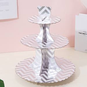 Présentoir à gâteaux en papier pliant Wave Stripe Star Dot Decorating Christmas New Year Dessert Stands - Product Image 3