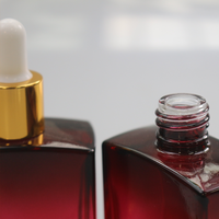 Flacons compte-gouttes en verre personnalisés de luxe, forme carrée, 10 ml, 15 ml, 30 ml, 50 ml, 100 ml (1 oz, 3 oz), pour sérum facial et huile essentielle pour barbe