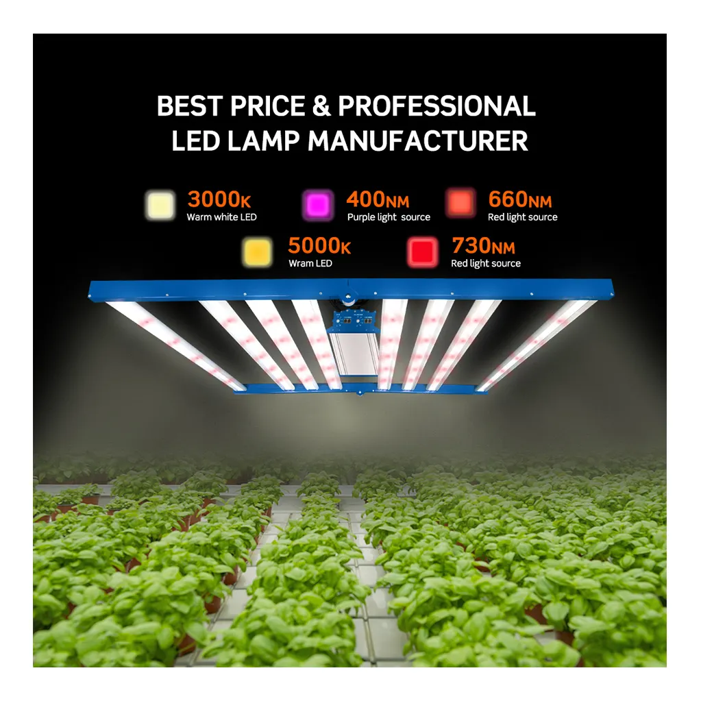Foldable 8 Bar Horticulture Led Greenhouse Grow Light High Quality Uv Light Panel Vertical Agriculture Farm System Wholesale