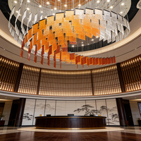 Lustre en feuille d'acrylique pour hall d'hôtel, luminaire suspendu LED, décoration moderne pour la maison, grand lustre