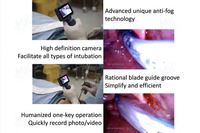 Caméra d'anesthésie portable, vidéo-laryngoscope avec écran 3'', vidéo-laryngoscope ORL avec 6 lames réutilisables