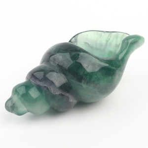 Vente en gros de sculptures en cristal de fluorite arc-en-ciel, coquillages sculptés en pierre naturelle pour la décoration - Product Image 4