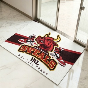 Tapis de sol personnalisé sur le thème des baskets, imprimé avec le logo d'équipe sportive, design personnalisé pour l'entrée d'un magasin de streetwear - Product Image 1