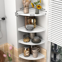 Étagère de rangement triangulaire en plastique sans perçage pour cuisine, multi-niveaux, murale, durable, pour épices, gain de place, d'angle