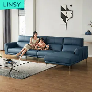 Living Room Furniture Italian Design Luxury Sectional Genuine Leather Modern Italian Sofa Set