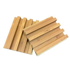 Panel de rejilla de bambú WPC resistente al agua de fácil instalación Panel de pared de PVC Panel de pared decorativo de madera - Product Image 3