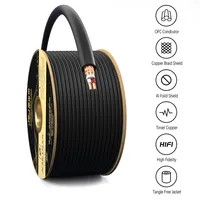 Câble audio micro HIFI blindé tressé en cuivre OFC XLR Speakon RCA AUX 635mm à faible bruit haut de gamme pour caméra et utilisation automobile