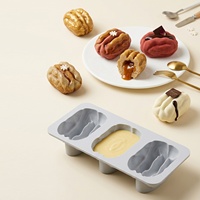 Moule à gâteau en silicone 3 pièces motif noix et pistache, 3 pouces, résistant au four, forme irrégulière, emballé individuellement, pour chocolat et pâtisserie
