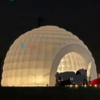 Portable discothèque Disco Igloo fête maison de mariage blanc Oxford Air tente gonflable Igloo dôme tente avec Led pour les événements