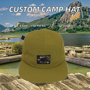 Premium Blank Custom Logo <b>Plain</b> Running Snapback Unstructured Camper Nylon Waterproof 5 Panel Outdoor Beach Camp Hat <b>Cap</b> - Product Image 2