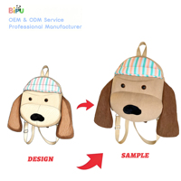Sac à dos pour chien en peluche, fabricant OEM, sac à bandoulière personnalisé en tissu de velours côtelé doux pour animaux en peluche