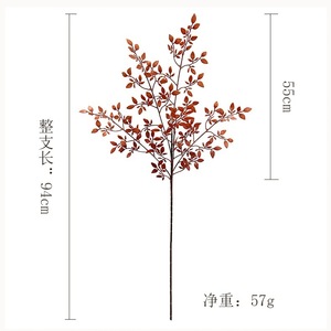 กิ่งดอกนันดิน่าโดมสติก้าประดิษฐ์สีแดงซันเซ็ท ขนาด 30 ซม.-100 ซม. ของ Meng Jie สำหรับตกแต่งแจกันดอกไม้ในฤดูใบไม้ร่วง - Product Image 4