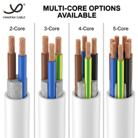 Cable Flexible Multifilar de Cobre/PVC/PVC, 300/500V, 2-5 Hilos, Cable Eléctrico de Cobre Trenzado para Electrodomésticos
