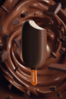 Barra de Helado de Leche con Chocolate Crujiente OEM, 70g, Bolsa, Postre Congelado con Chocolate Intenso