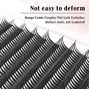 Extensions de <span class=keywords><strong>cils</strong></span> en éventail pré-faites, type manga, effet volume, pointes, pour cosplay, faux <span class=keywords><strong>cils</strong></span>, fournitures pour <span class=keywords><strong>cils</strong></span> - Product Image 2