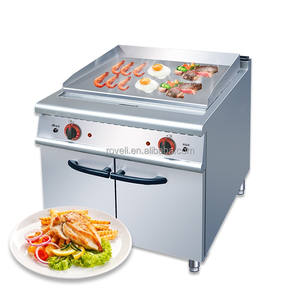 Commercial Freestanding Electric/Gas Stainless Steel Full 1/3 1/2 Flat <strong>Plate</strong> Griddle Grill With Cabinet for Restaurant - Product Image 4