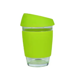 Oksilicon耐热硅胶咖啡杯套用于咖啡杯定制设计硅玻璃瓶袖套套