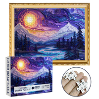 Puzzle Kertas Kustom 1000 Potong, Logo OEM Diterima, Permainan Keluarga, Dekorasi Dinding Seni, Pemandangan Abstrak, Penghilang Stres, Grosir