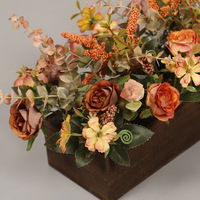 Fleurs artificielles de marque privée, roses perlées, eucalyptus en pot, pour décoration intérieure et extérieure, mariage, durable, réutilisable