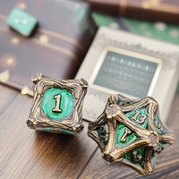 Jeu de dés multi-faces en alliage de zinc pour TRPG, D&D, Cthulhu, COC et jeux de société - Dés à angle droit D6/D20