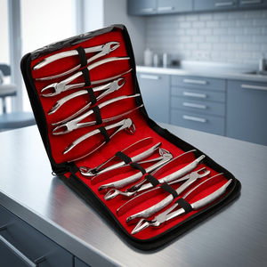 Ensemble de 10 pinces dentaires réutilisables en acier inoxydable de qualité allemande, à prise manuelle, certifiées CE, pour usage dentaire professionnel - Product Image 3