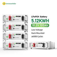 Batterie LiFePO4 51,2 V 100 Ah 5 kWh pour le stockage d'énergie domestique avec plus de 6000 cycles et BMS