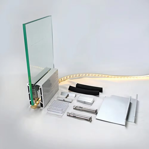 Barandilla <span class=keywords><strong>de</strong></span> Aluminio con Canal en U e Iluminación LED, con Balaustrada <span class=keywords><strong>de</strong></span> Vidrio Laminado Templado para Escaleras, Balcones y Terrazas - Product Image 1