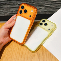 Coque de téléphone transparente style Puff avec bordure à bulles surélevée, découpes précises pour l'appareil photo, protection transparente, accessoire en gros