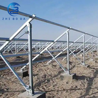 Support de montage au sol solaire en acier HDG pour panneaux photovoltaïques, structure au sol robuste anti-corrosion pour système de panneaux PV à usage domestique